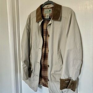 Vintage L.L. Bean Adirondack Barn Coat Cream, Flannel-Lined